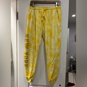Yellow “New York” Tye-Dye Sweatpants
